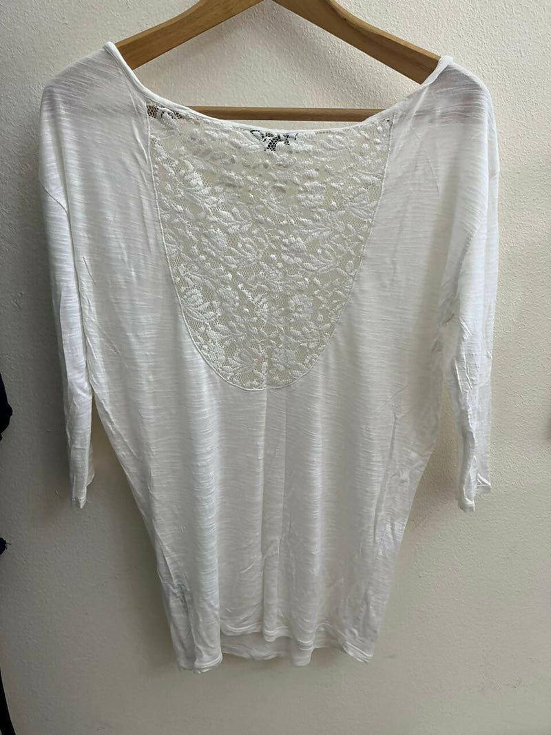 American Eagle Off White Top With Lace Back Size S