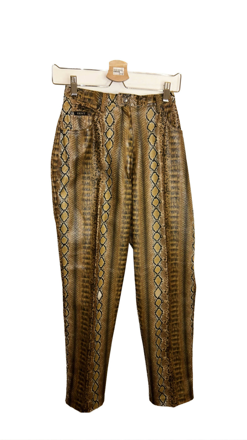 Snake Patterned Printed Pants Size: S/M