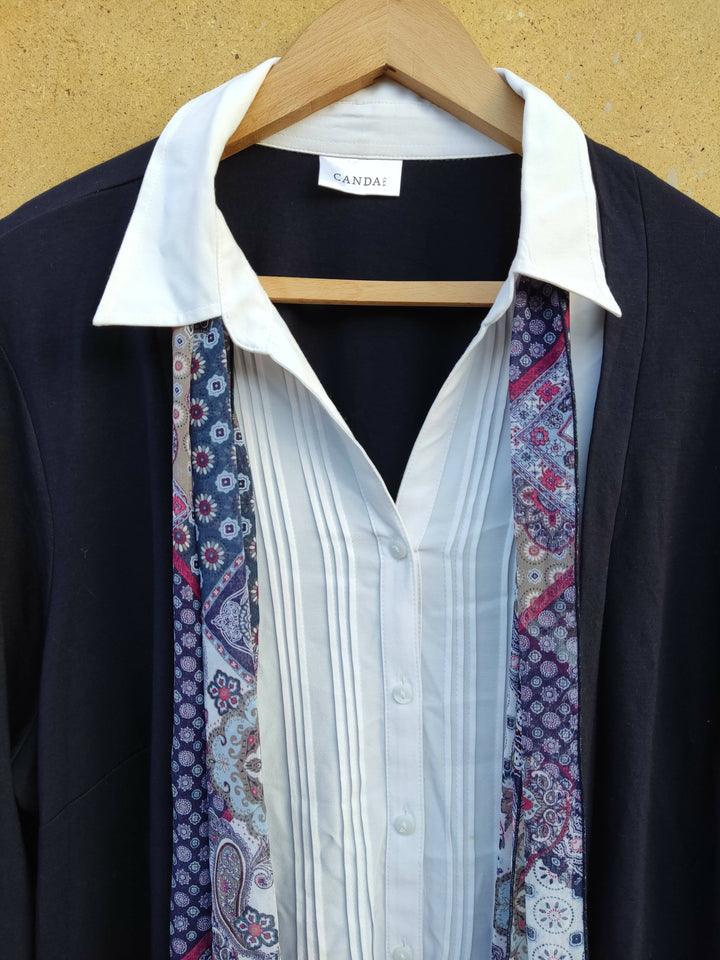 C&A Top (Cardigan, Blouse & Scarf attached) Size 2XL