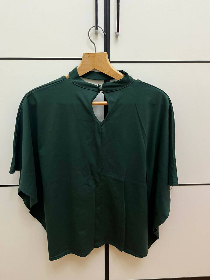 Green Batwing Top Size M