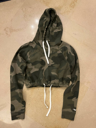Cropped Army Hollister Hoodie Size S