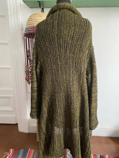 Green Crochet Coat Freesize