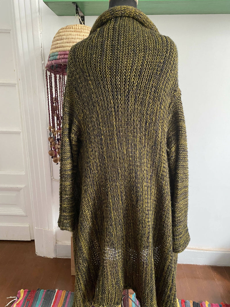 Green Crochet Coat Freesize