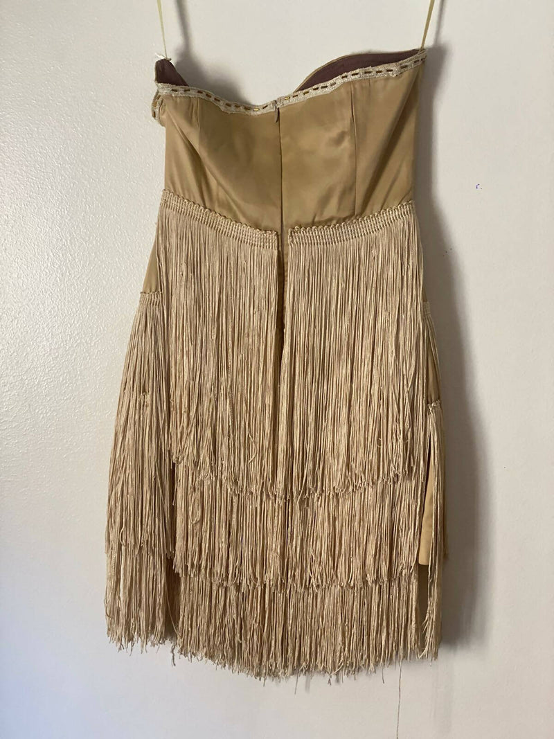 Custom Made Nude/Gold Dress Size: 36