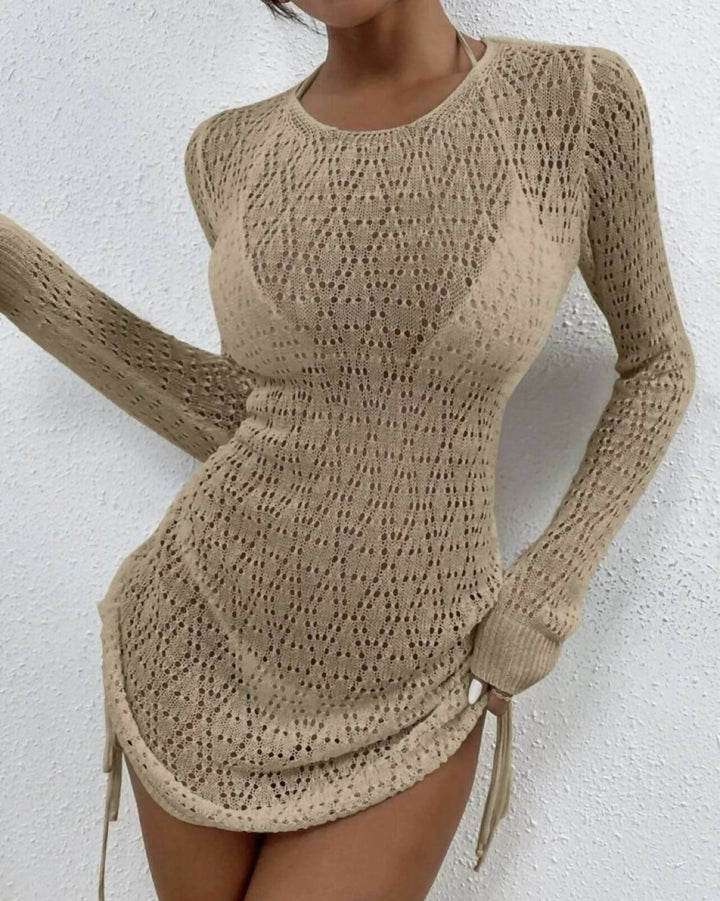 NEW Drawstring Knitted Beach Cover-Up Size: S/M