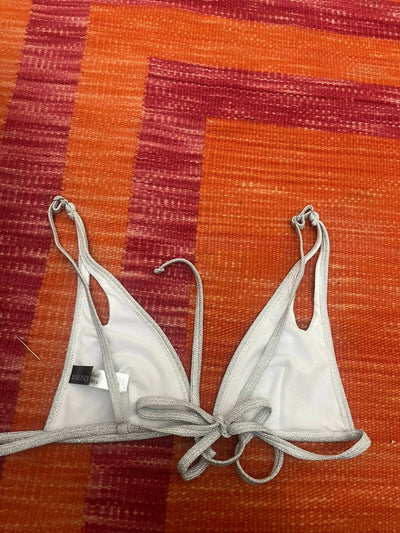 NEW Silver Bikini Top Size 36 S