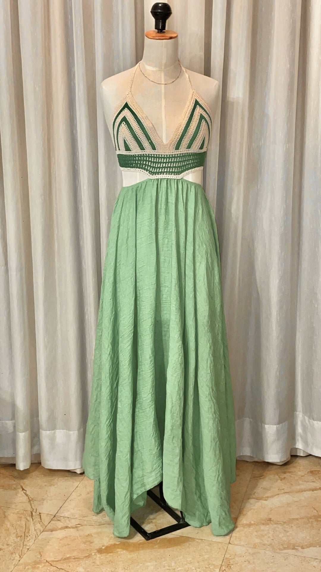 SAMiiA Halterneck Crochet Summer Dress Size S