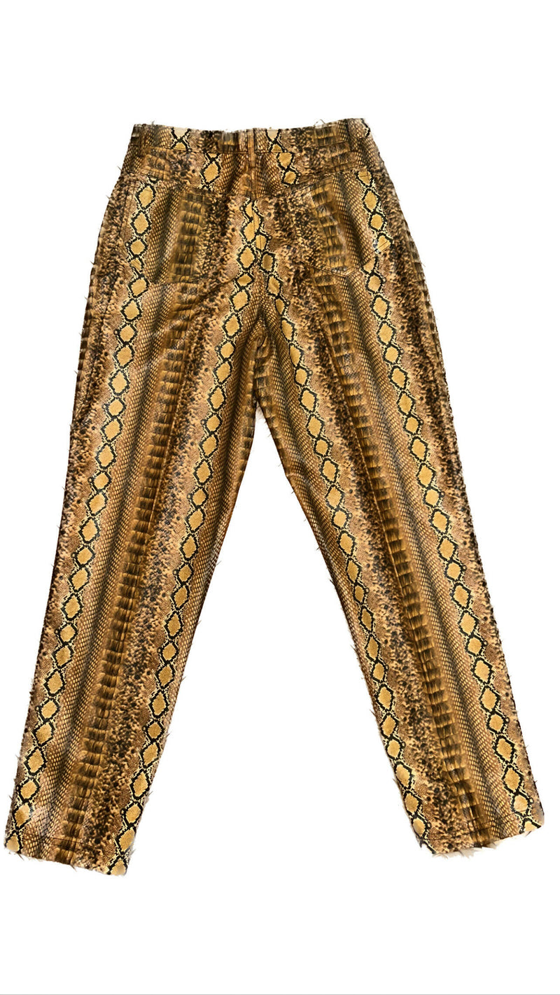 Snake Patterned Printed Pants Size: S/M