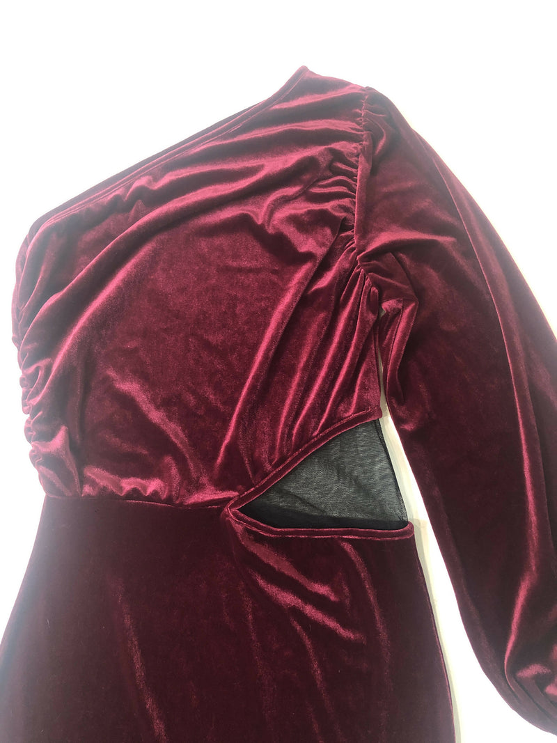 Burgundy One Shoulder Dress Size M