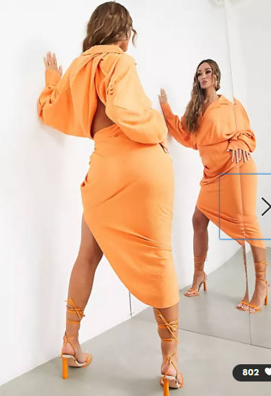 ASOS EDITION ORANGE DRESS SIZE 16UK