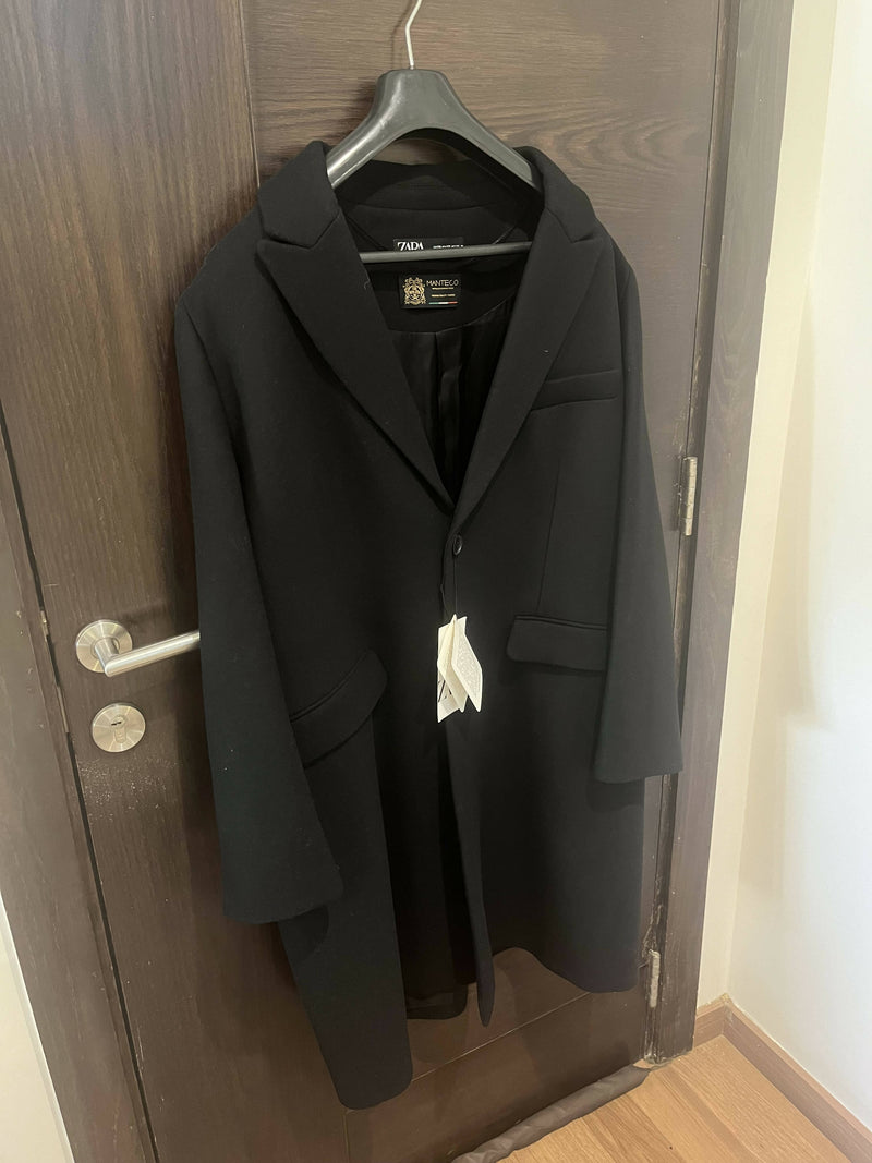 Black Wool Zara Blazer Coat Size XXL