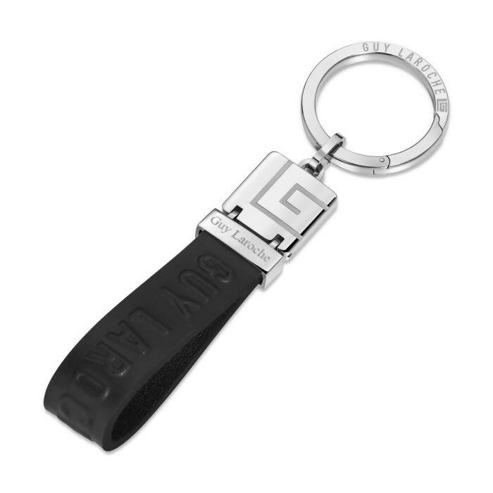 Guy Laroche Charlie keyring for men black leather