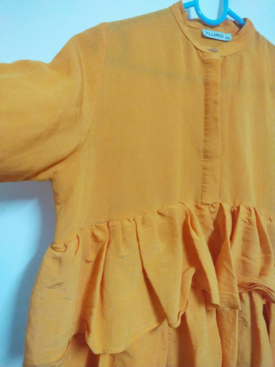 Mustard Ruffle Layered Dress/Tunic size: S/ 36-38