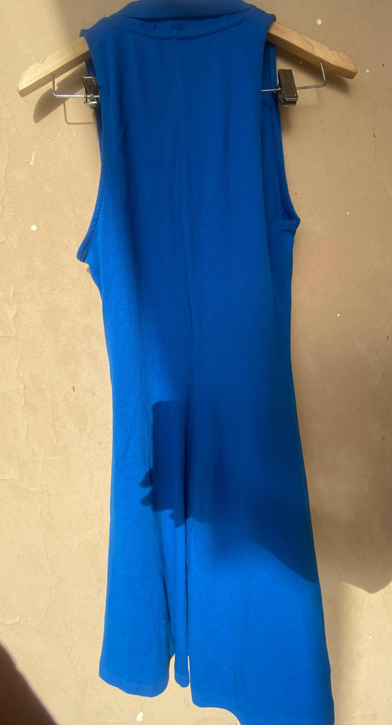 Zara V-neck Blue Dress Size L