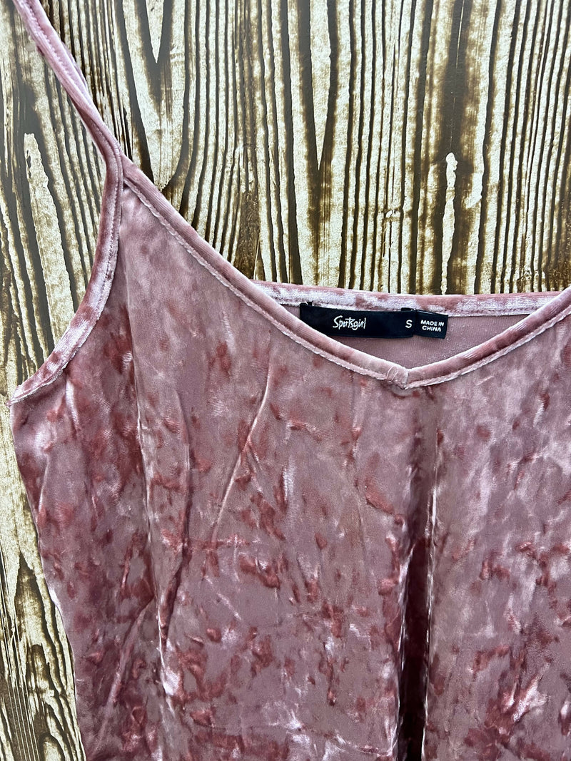 Strap velvet top