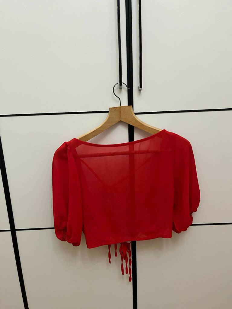 Red Mesh Backless Top EUR 38