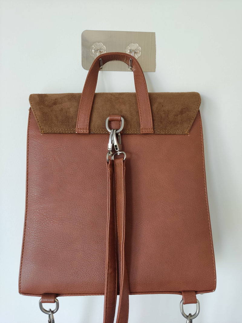 Brown Brief & Backpack Bag