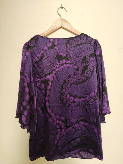 C&A Purple Patterned Blouse Size L