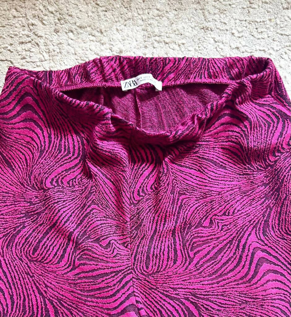 ZARA Chevron Flare Pants Size: S/M