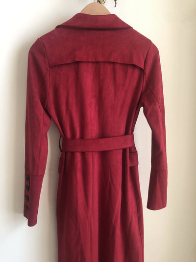 Wine Red Long Coat Size: S