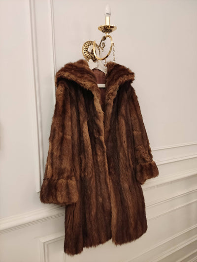 High Quality Luxury Genuine Mink Fur Coat Size L-XL