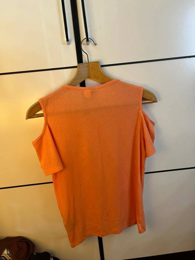 H&M Orange Open Shoulder Top Size M