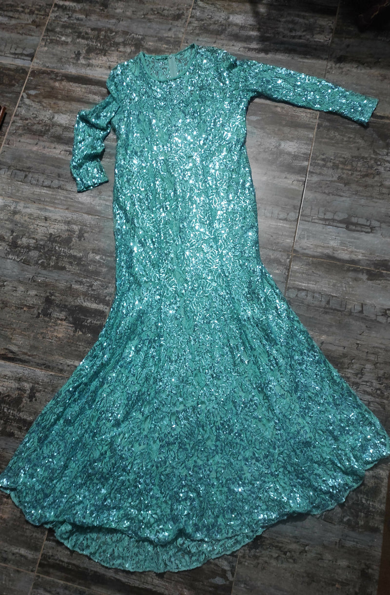 Sequins Turquoise Dress Size 46