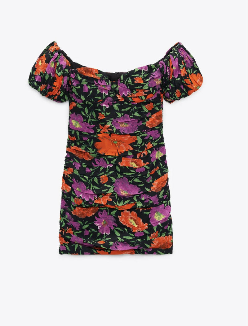 NEW Zara printed floral dress size L