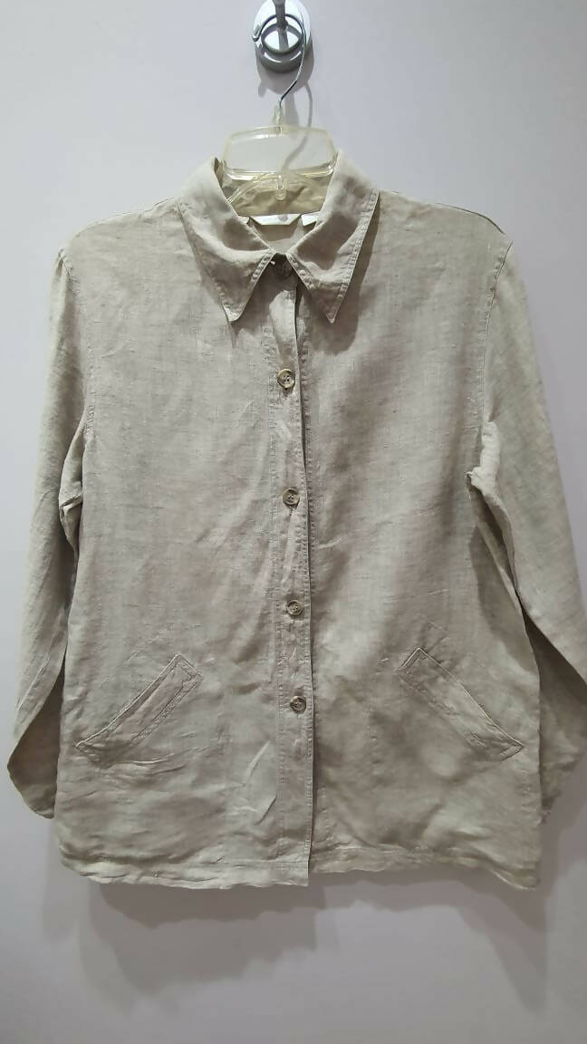 100% linen long-sleeved Shirt ZARA Woman Size L