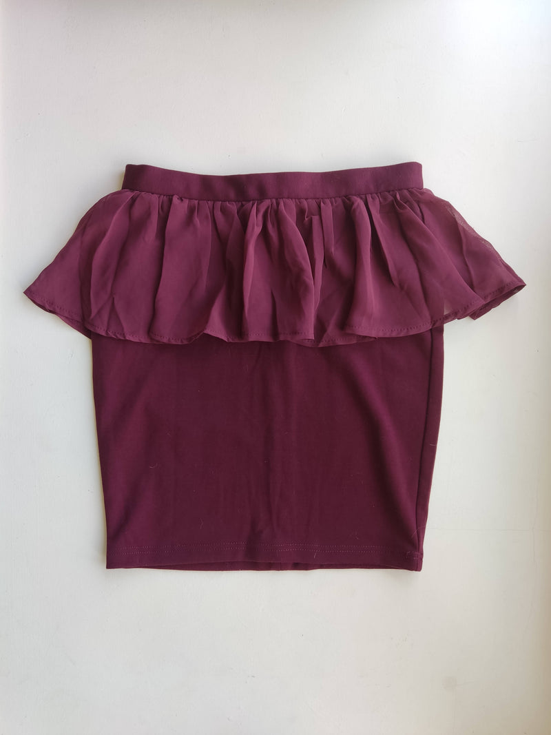 Burgundy Formal Skirt Size: S