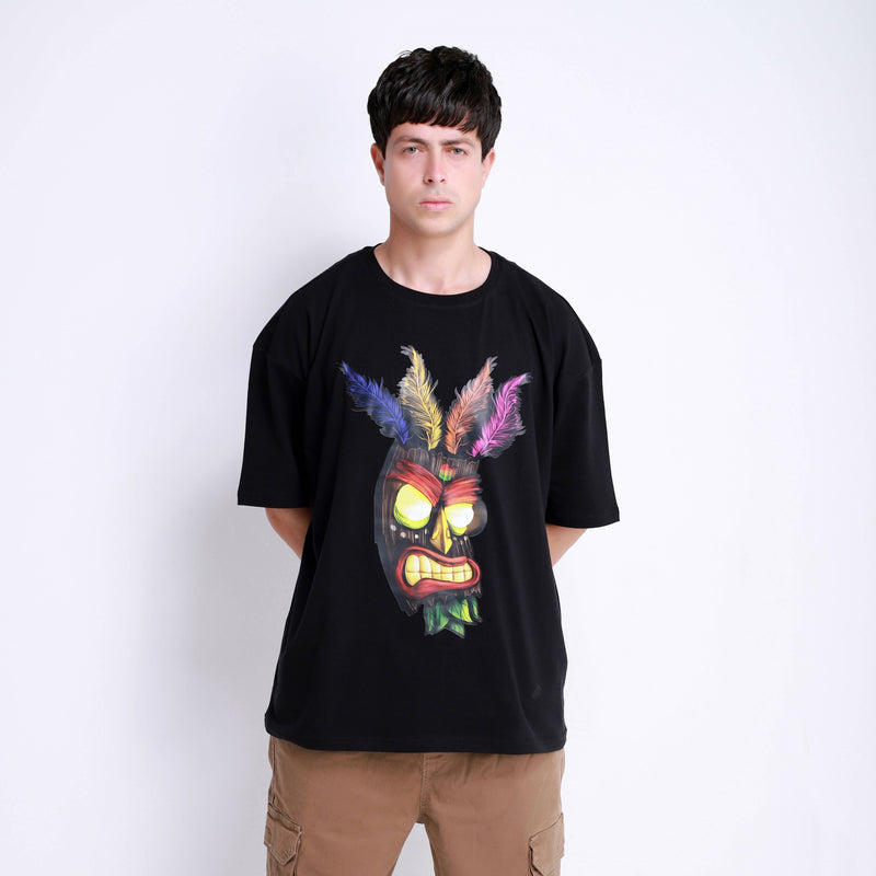 Black Oversized AKU AKU T-Shirt