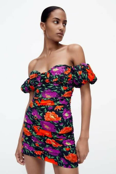 NEW Zara printed floral dress size L